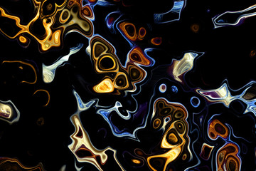 Oil spots. Abstract artistic shapes. Fractal art. Digital illustration art work.