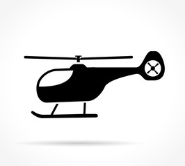 helicopter icon on white background