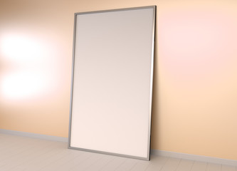 White blank canvas 3D rendering