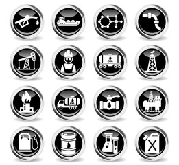 extraction of oil icon set