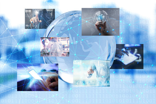 Modern technology concept. Worldwide internet connection