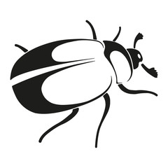 Image May beetle silhouette in black on a white background