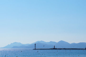 Sea landscape near of Cannes, France 