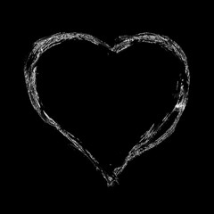 Fototapeta na wymiar Vector hand drawn style illustration. Roughed black heart.