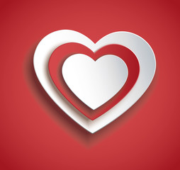 heart in heart shape icon vector. Valentine`s day background 