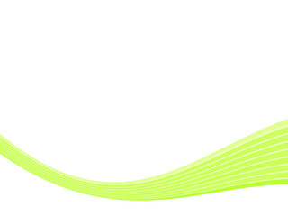 White background with space for text and with curved green lines on bottom - obrazy, fototapety, plakaty