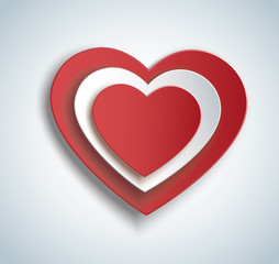 heart in heart shape icon vector. Valentine`s day background 