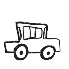 doodle car, grunge icon