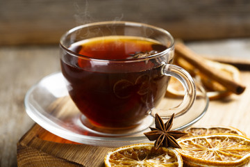 Winter tea with herbs and spices