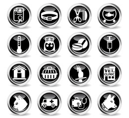 veterinary clinic icon set