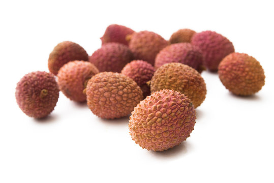 Lychees isolated on white