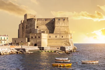 Abwaschbare Fototapete Neapel Sonnenuntergang in Neapel Italien