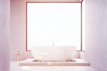 Bathroom with square window, toned