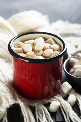 Hot cocoa drink with marshmallow