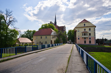 Fototapeta na wymiar Church in Kamieniec Zabkowicki, Poland