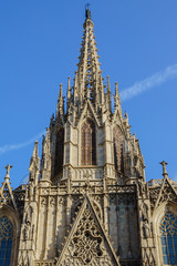 Fototapeta na wymiar Barcelona Cathedral (1298). Gothic Quarter, Barcelona, Spain.
