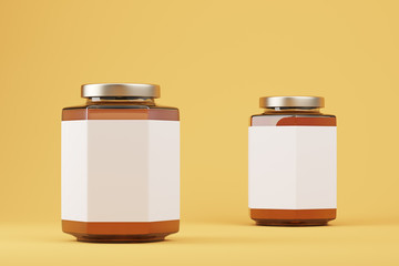 Close up of salt and pepper shaker, yellow