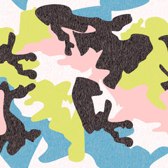 Camouflage pattern background seamless clothing print, repeatable
