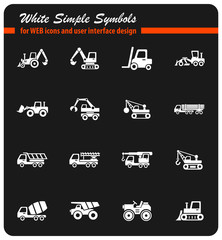 construction machinery icon set