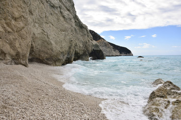 Cliff at Porto Katsiki beach, Leukada, Greece