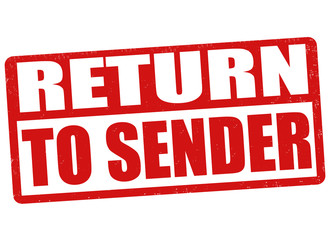 Return to sender sign or stamp