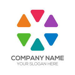 Hexagonal Colorful Logo Vector 