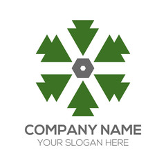 Obraz premium Six Pine Trees Logo Vector