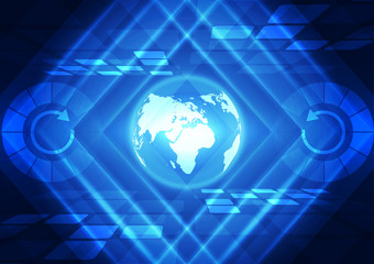 vector digital global technology concept, abstract background