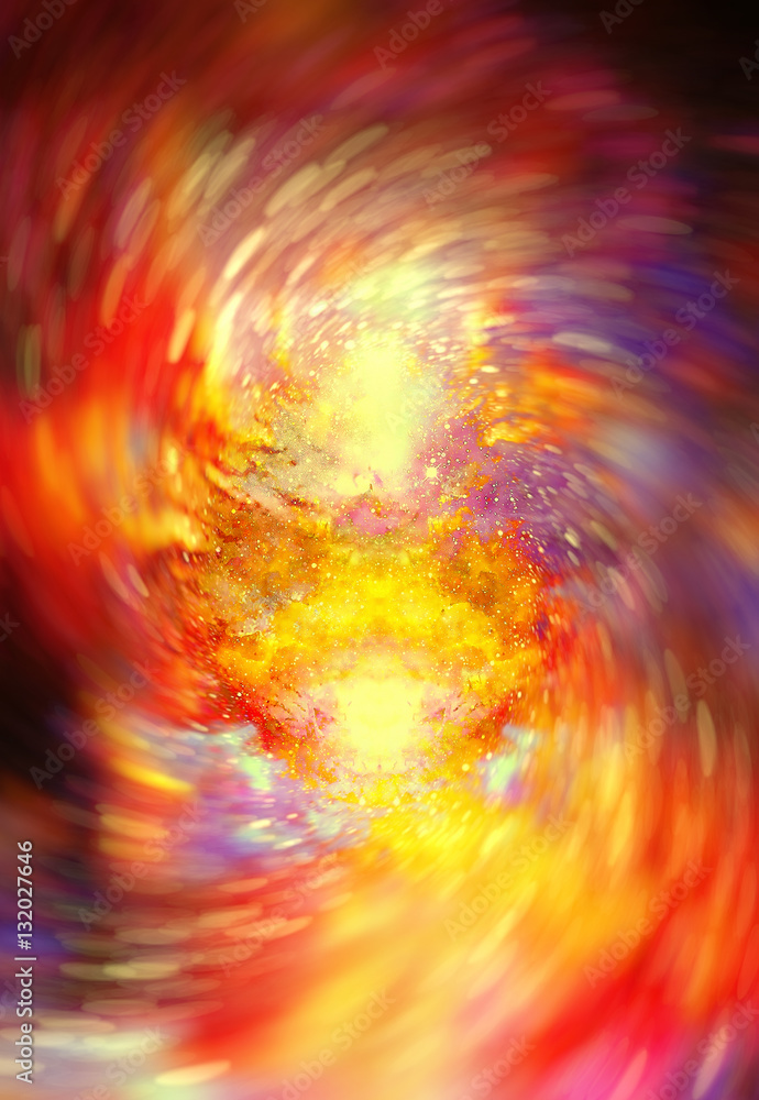 Poster abstract background with cosmic energy swirling effect, colorful dynamic movement. . Fire effect in space.