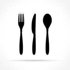 cutlery icons on white background