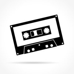 Fototapeta premium audio cassette on white background
