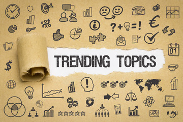 Trending Topics Papier mit Symbole