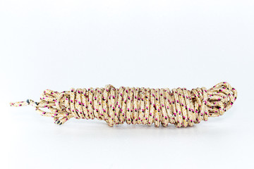 white coil rope isolated on white background.