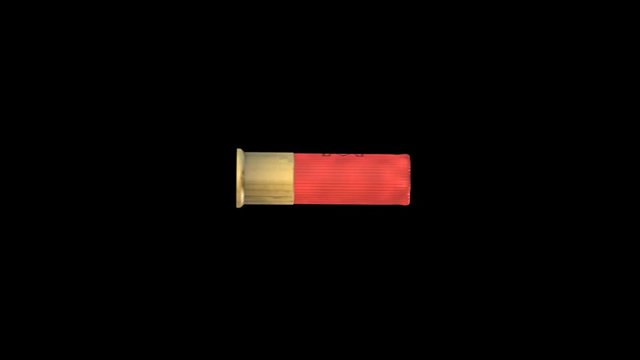 Slow motion shotgun shell with alpha channel 