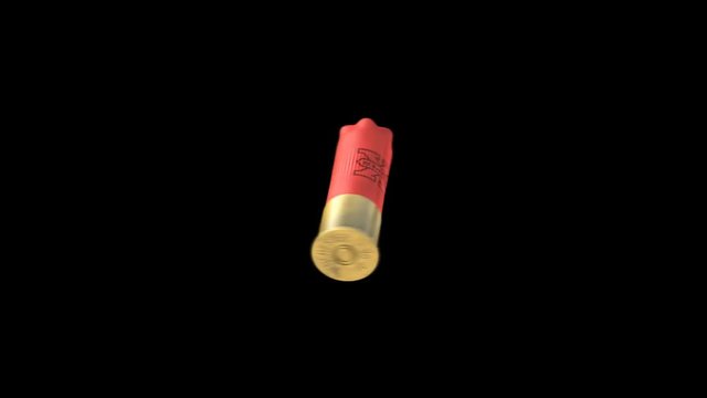 Slow motion shotgun shell with alpha channel 
