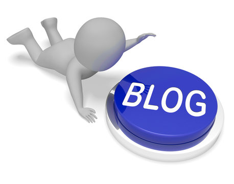 Blog Button For Blogger Or Blogging 3d Rendering