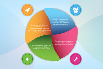 Colorful circular Info graph Design for business presentation