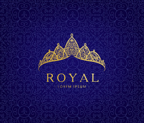 Abstract luxury, royal golden company logo icon vector design. © marylia17