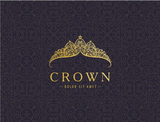 Abstract luxury, royal golden company logo icon vector design. © marylia17