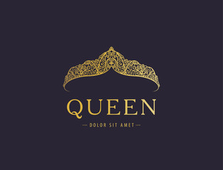 Abstract luxury, royal golden company logo icon vector design. © marylia17