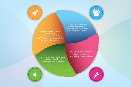Colorful circular Info graph Design for business presentation