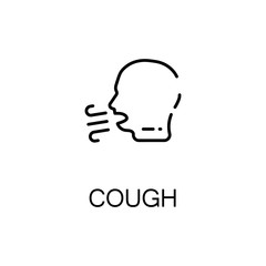 Cough flat icon or logo for web design