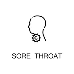 Fototapeta na wymiar Sore throat flat icon
