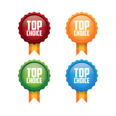 Colorful Top Choice Labels