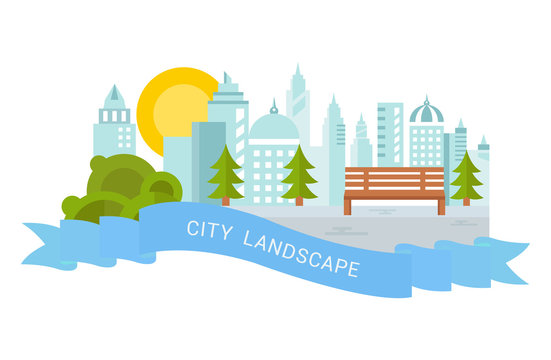 Website Banner and Landing Page City Landscape