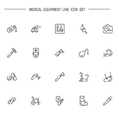 Medical equipment icon set