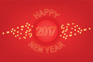 Modern Happy New Year Red & golden combination