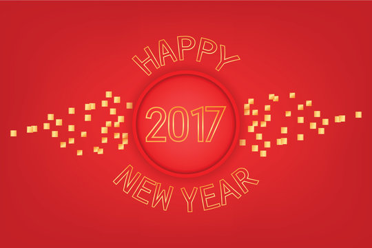 Modern Happy New Year Red & golden combination