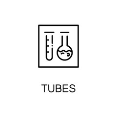 Tubes flat icon or logo for web design