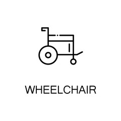 Wheelchair flat icon or logo for web design